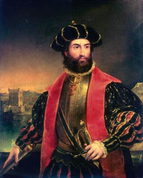  Vasco Da Gama (1469-1524). © National Maritime Museum, London. Malet af Antonio Manuel da Fonseca i 1838.  